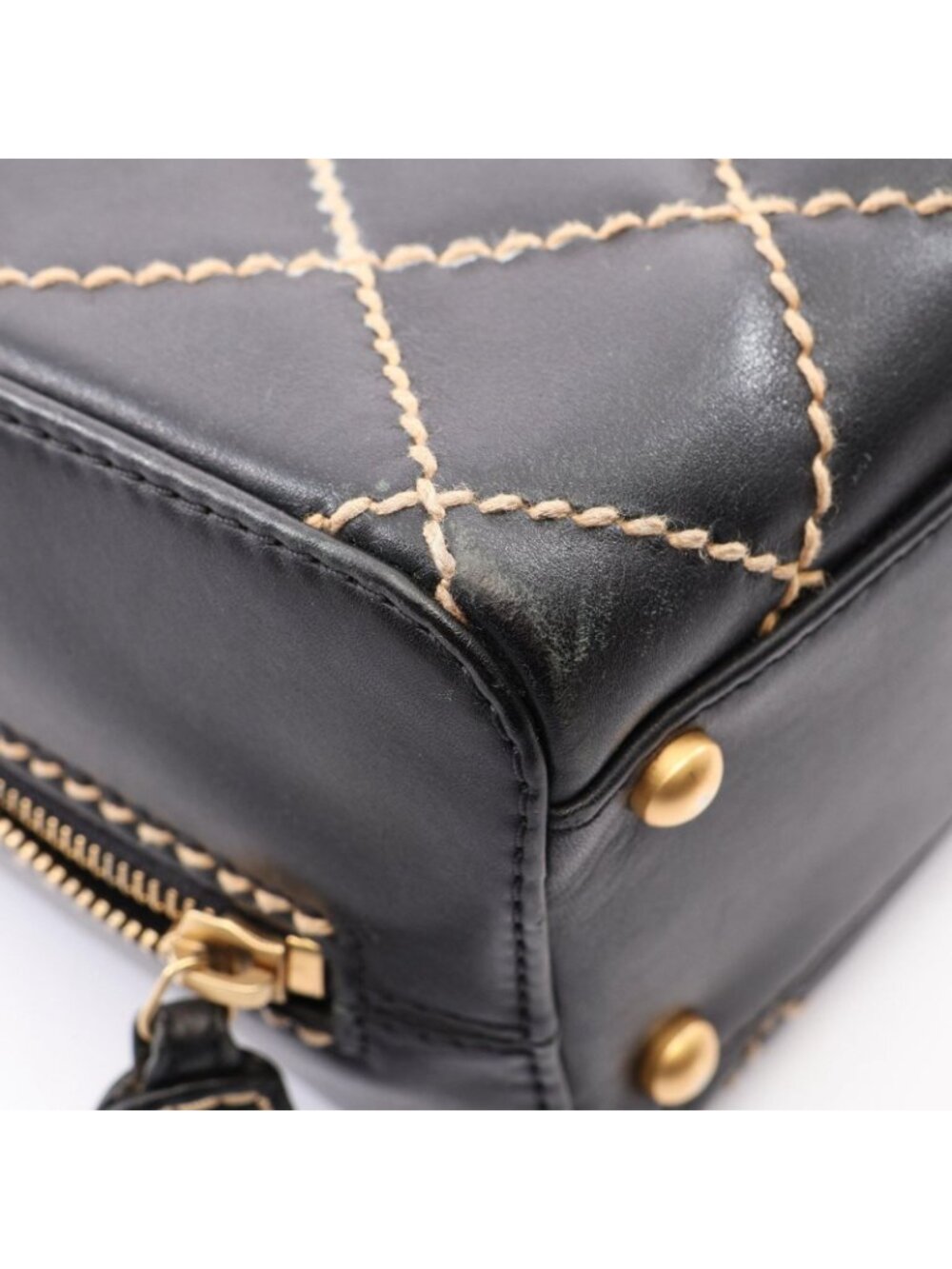 ★SOLD★ Chanel Handbag Wild Stitch Black Leather - Picture 7 of 11